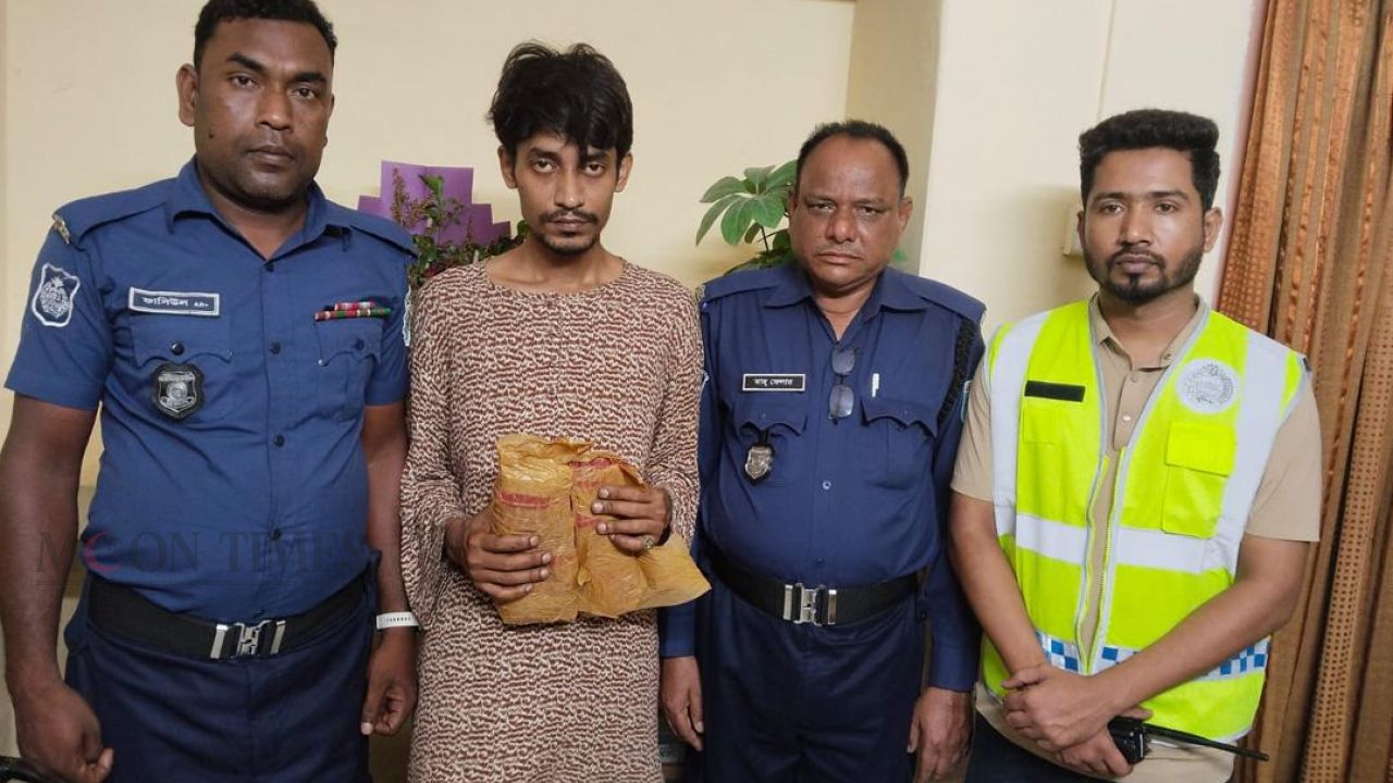 কাউনিয়ায় ৫০০ গ্রাম গাঁজাসহ যুবক গ্রেফতার